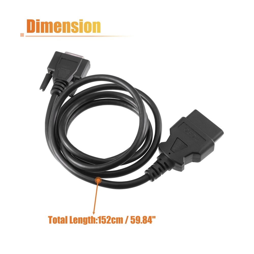 OBDII OBD2 Main Cable Adapter Connector Cable Single Custom for Launch