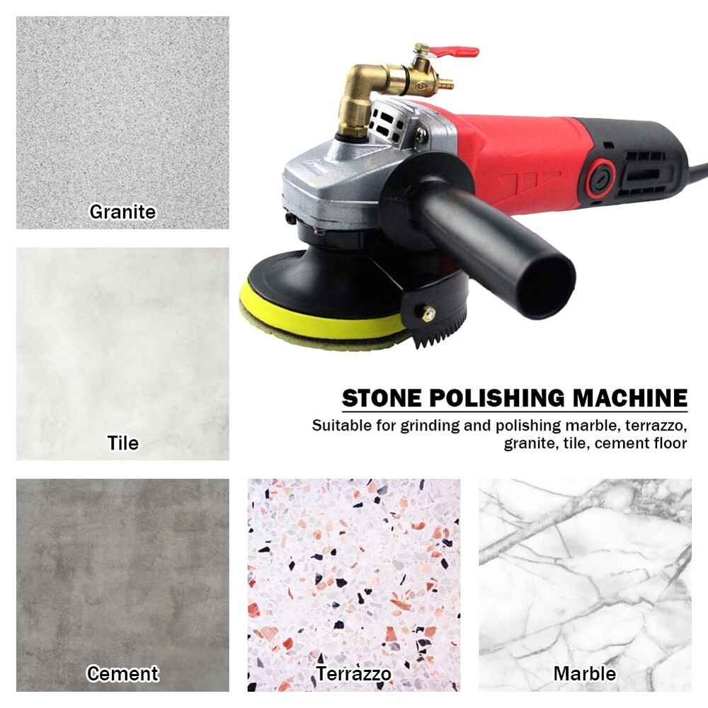 4'' Wet Polisher Diamond Polishing Pad Tool Kit Variable Speeds Buffing Machine