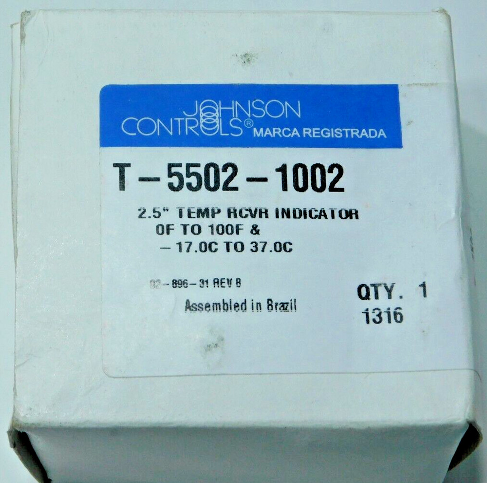 Johnson Controls T-5502-1002 Temperature RCVR Indicator 2.5'' Face