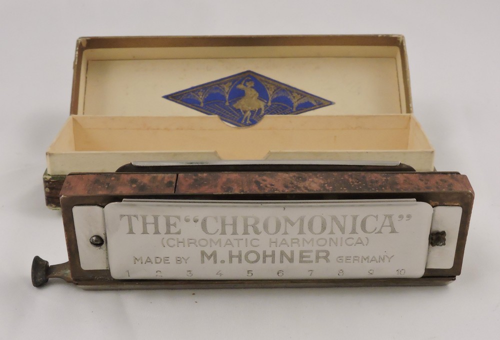 M. HOHNER German Harmonica "The Chromonica" Chromatic Case 1930's
