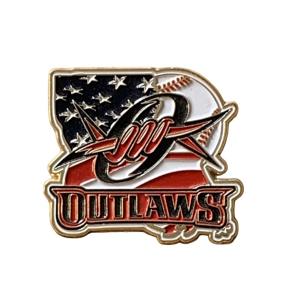Outlaws American Flag Baseball Pin