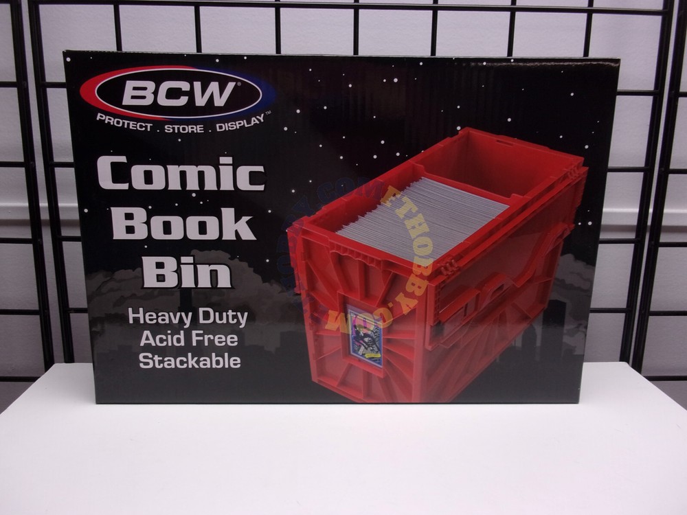 BCW Short Comic Book Storage Plastic Bin Stackable Box Heavy Duty New - RED