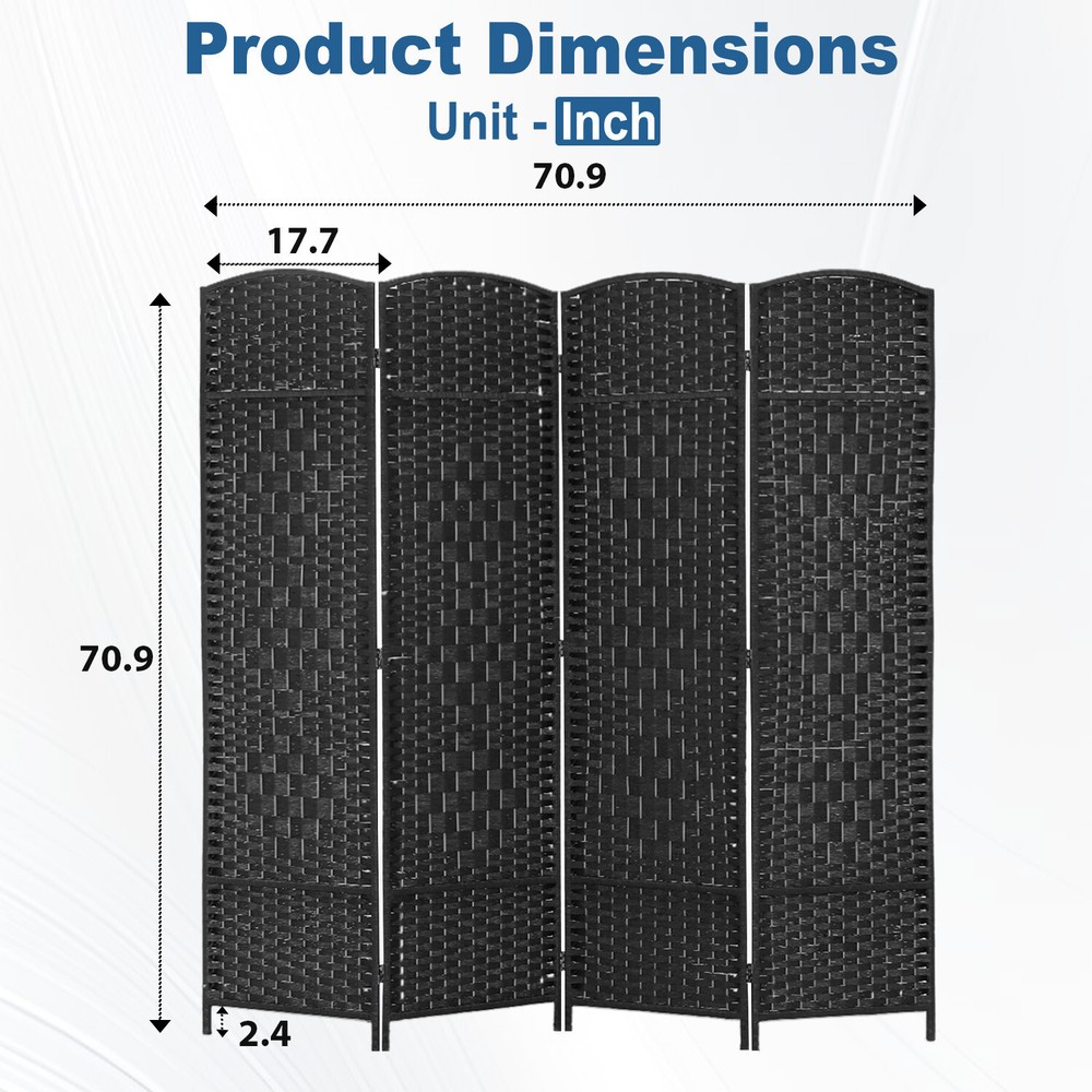 4 Panel Room Divider Folding Privacy Divider 6 Ft Indoor Wall Divider Portable
