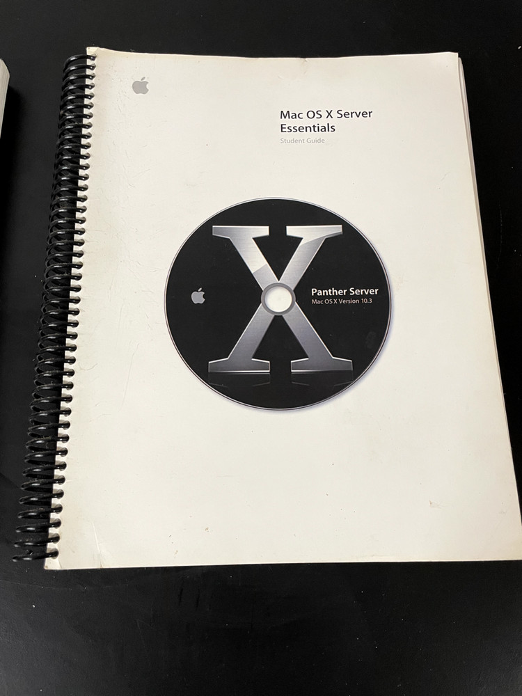 Vintage Apple Computer OS X Server Essentials Student Training Spiral Notebooks