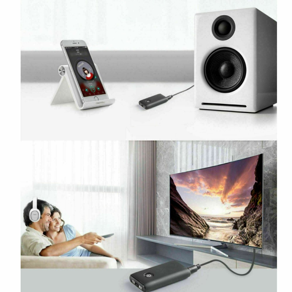 2 IN 1 Bluetooth 5.0 Transmitter Receiver Wireless Audio 3.5mm Jack Aux Adapter