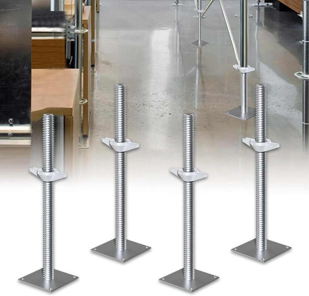 4 Pack Screw Scaffolding Jack, 24" Adjustable Scaffold Leveling Jacks, Solid Scr