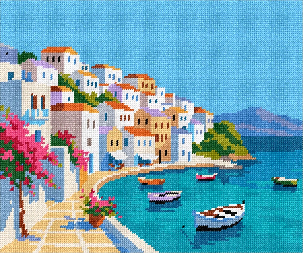 Greek Island Needlepoint Kit or Canvas