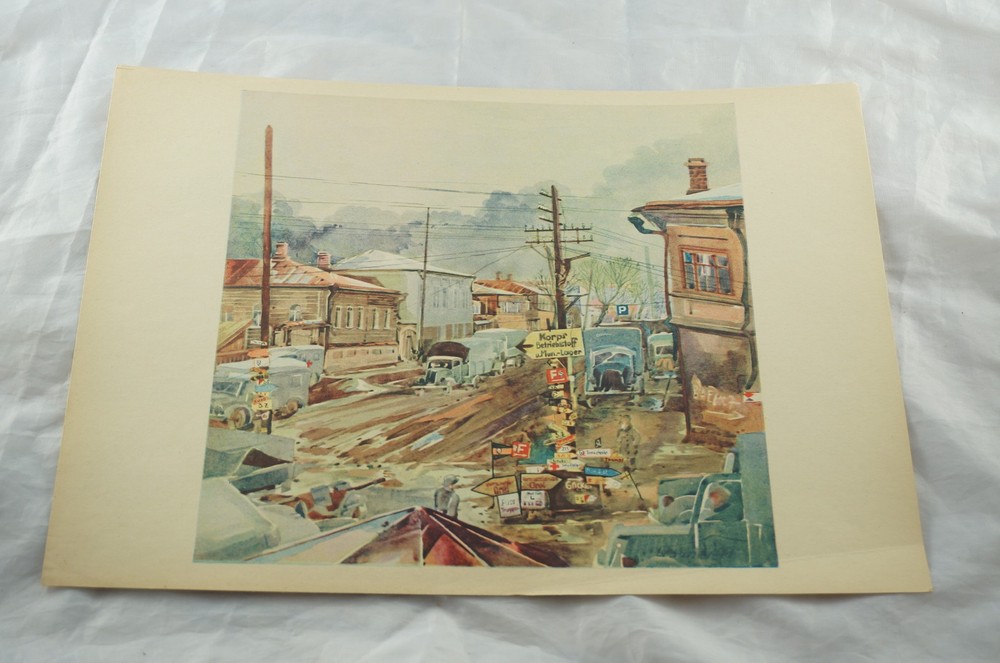 German WWII Frontline Artwork Drawing Portfolio Set Ostfront Barbarossa 1941
