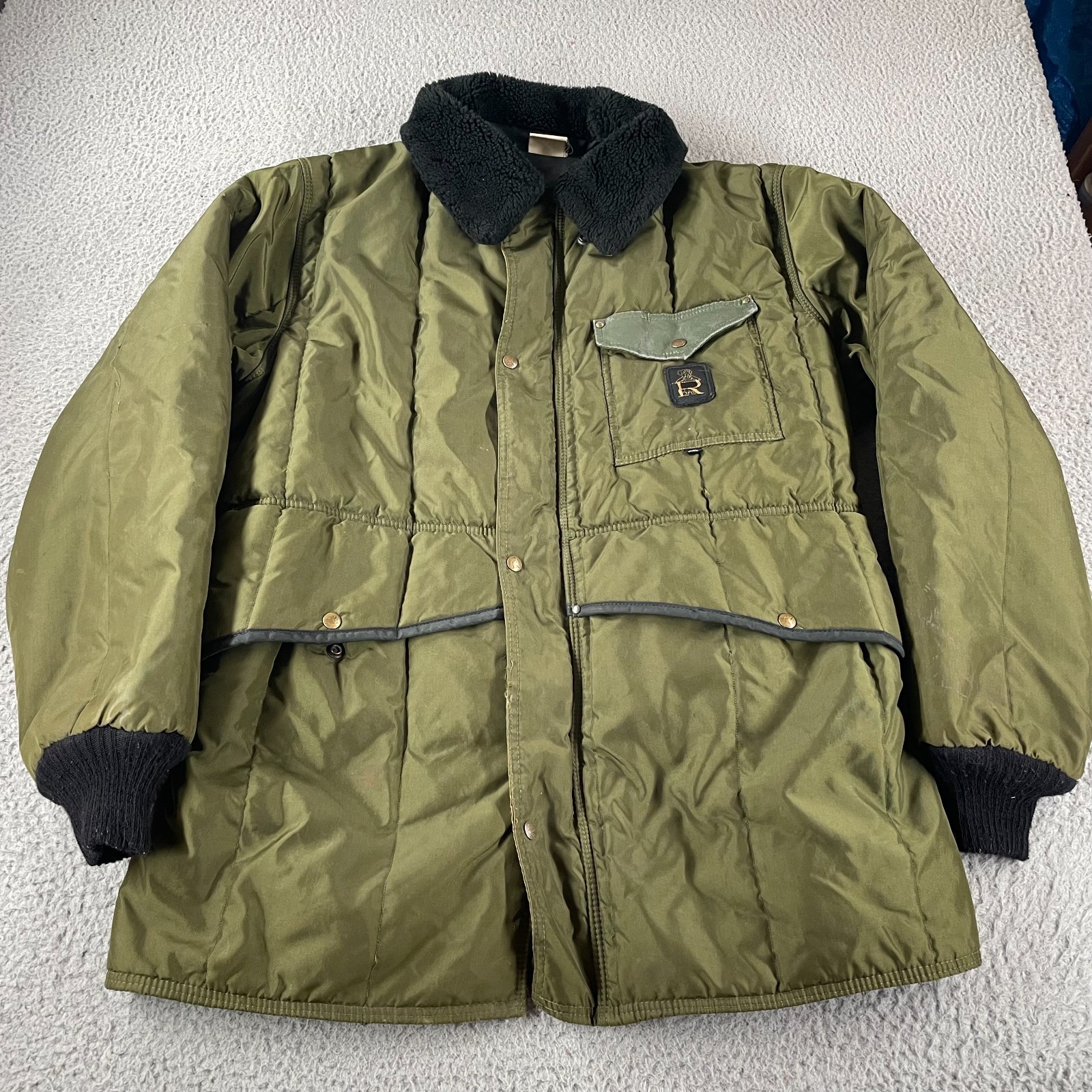 Refrigiwear Sage Green Iron-Tuff Insulated Jacket Mens Fits Size XL Warm Winter*