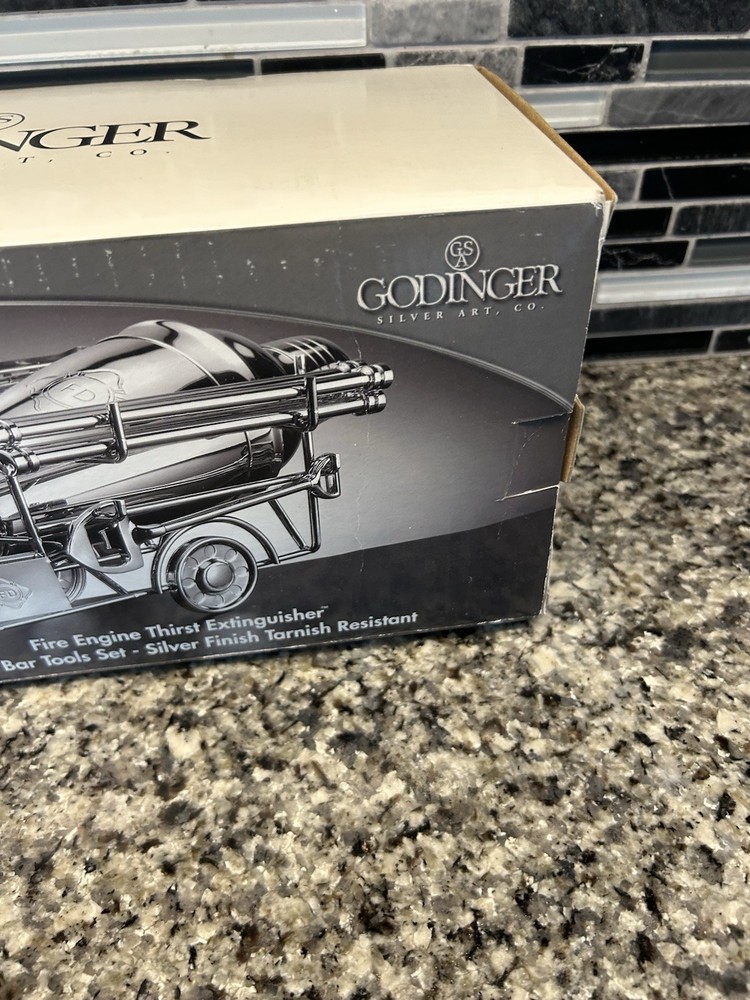 Godinger Fire Truck Bar Tool Set FD (Fire Dept) New Open Box