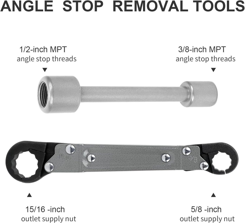 Plumbing Tools Angle Stop Wrench Kit - Adjustable Professional Tool for Plumbers