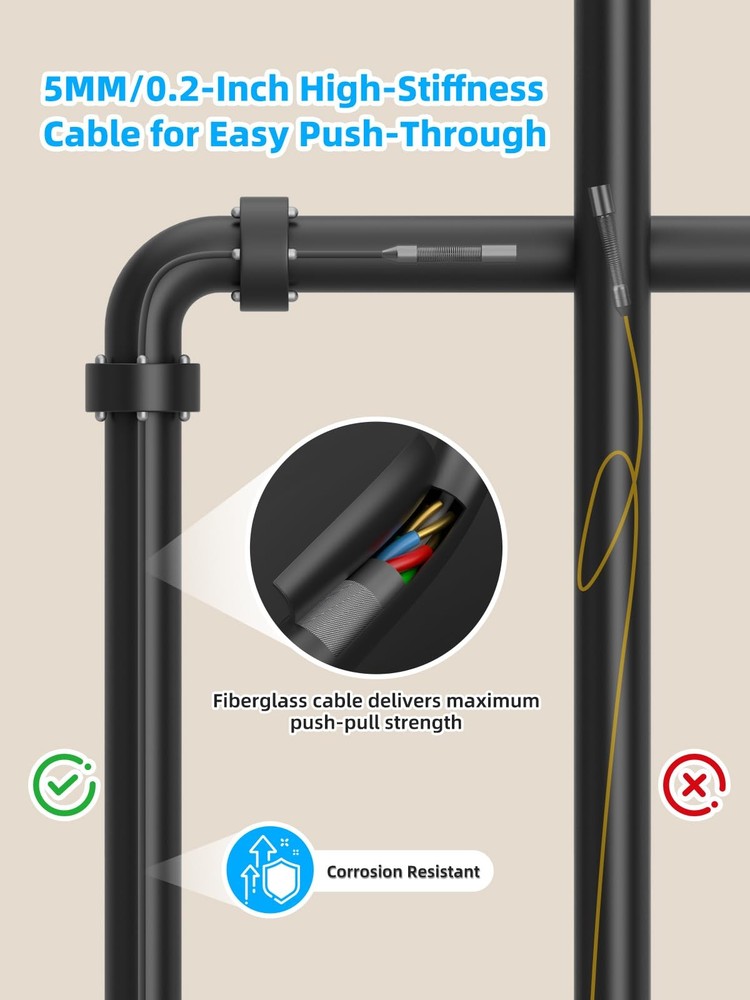 Sewer Camera, 5" IPS HD Pipe Inspection Camera,Built-in 32GB DVR with Microph...