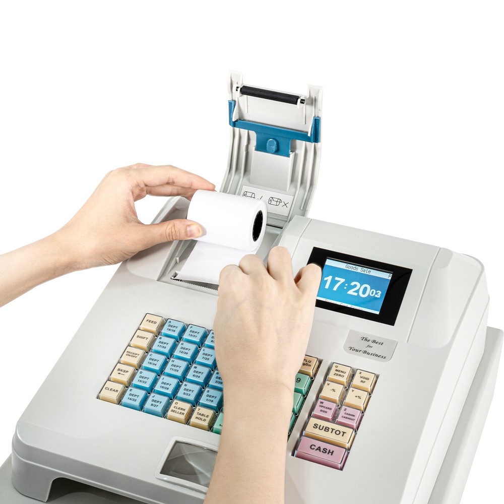 Electronic Cash Register with 48 Keys, LCD Display & Secure DrawerUS
