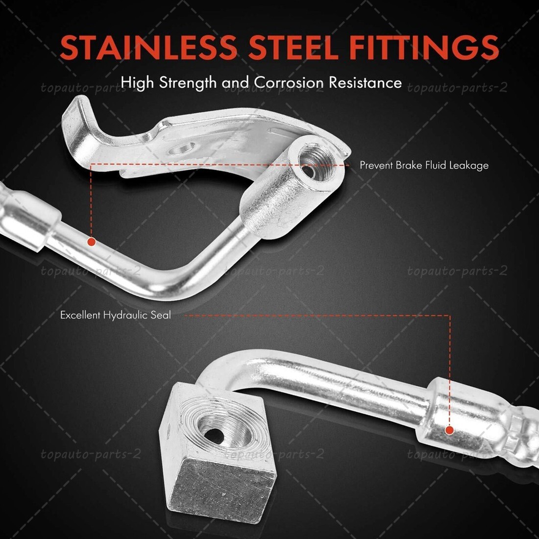 2x Front Left Right Brake Hydraulic Hose for Jeep Wrangler 2011 2012-2017 NEW US