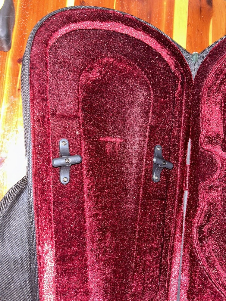 Durable Cloth Fluff Triangle Shape Case with Red Lining for 4/4 Violin Black