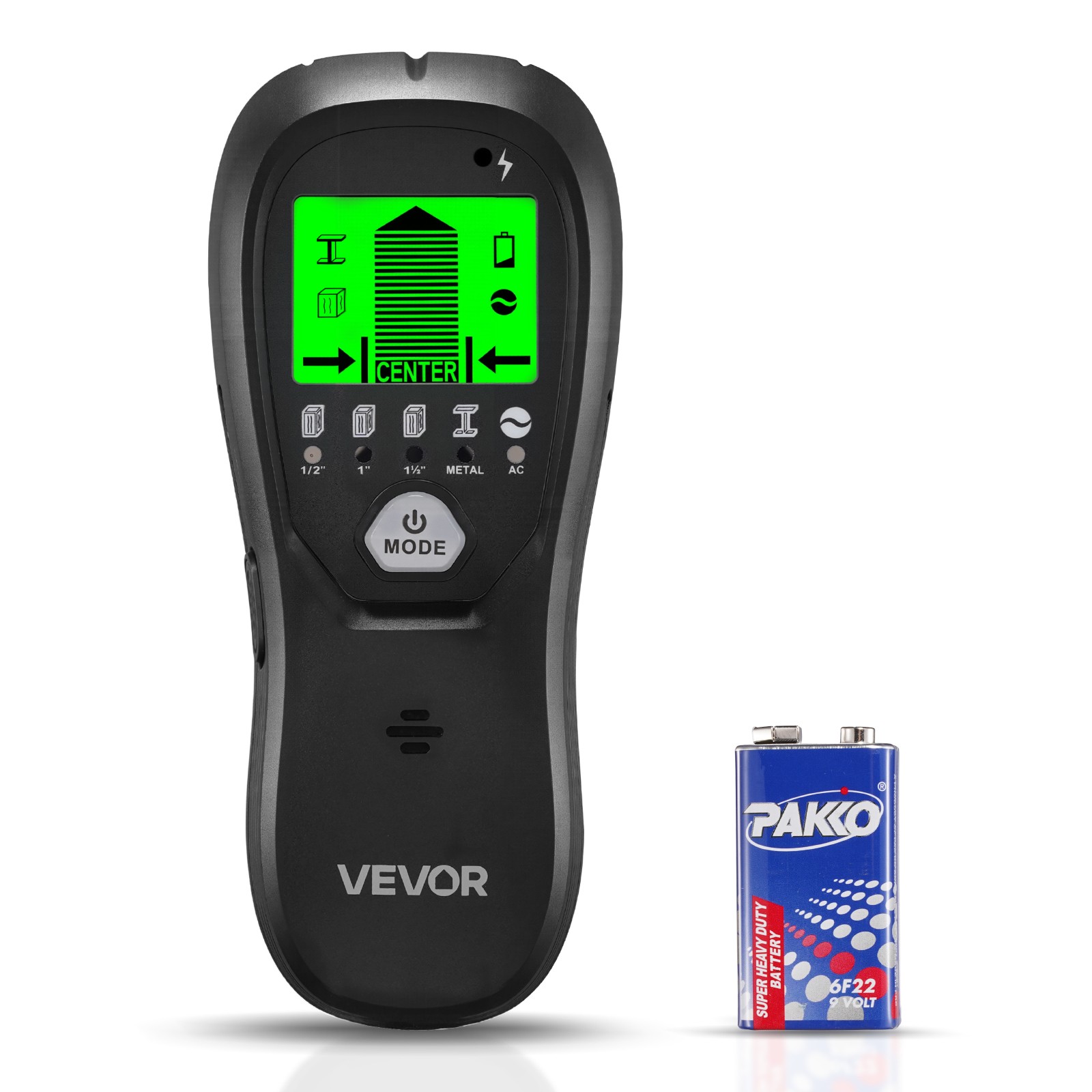 VEVOR Stud Finder Wall Scanner 5 in 1 Electronic Wall Stud Detector LCD Black