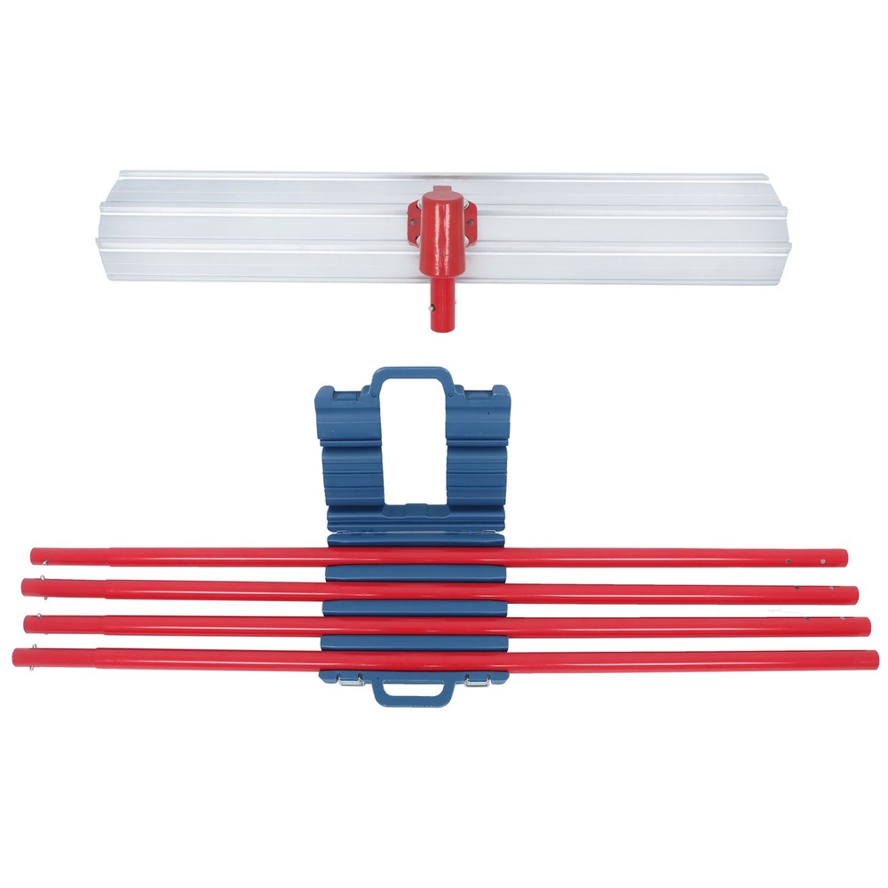 48" × 8" Red Concrete Bull Float Kit Round End Concrete Float Tool With 4 Rods