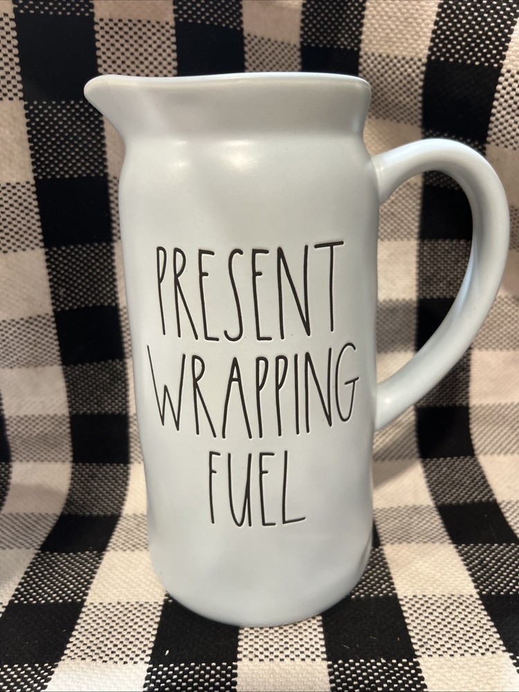 Rae Dunn Present Wrapping Fuel Ceramic Pitcher
