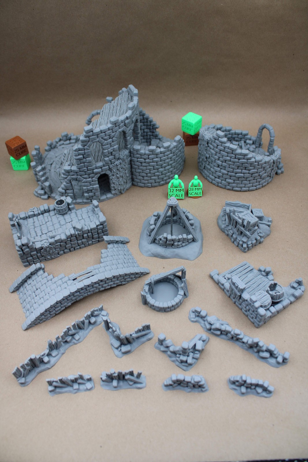 Tabletop Terrain 17 Plus Piece Ruin Scatter Table Set 28mm skirmish rpg wargame