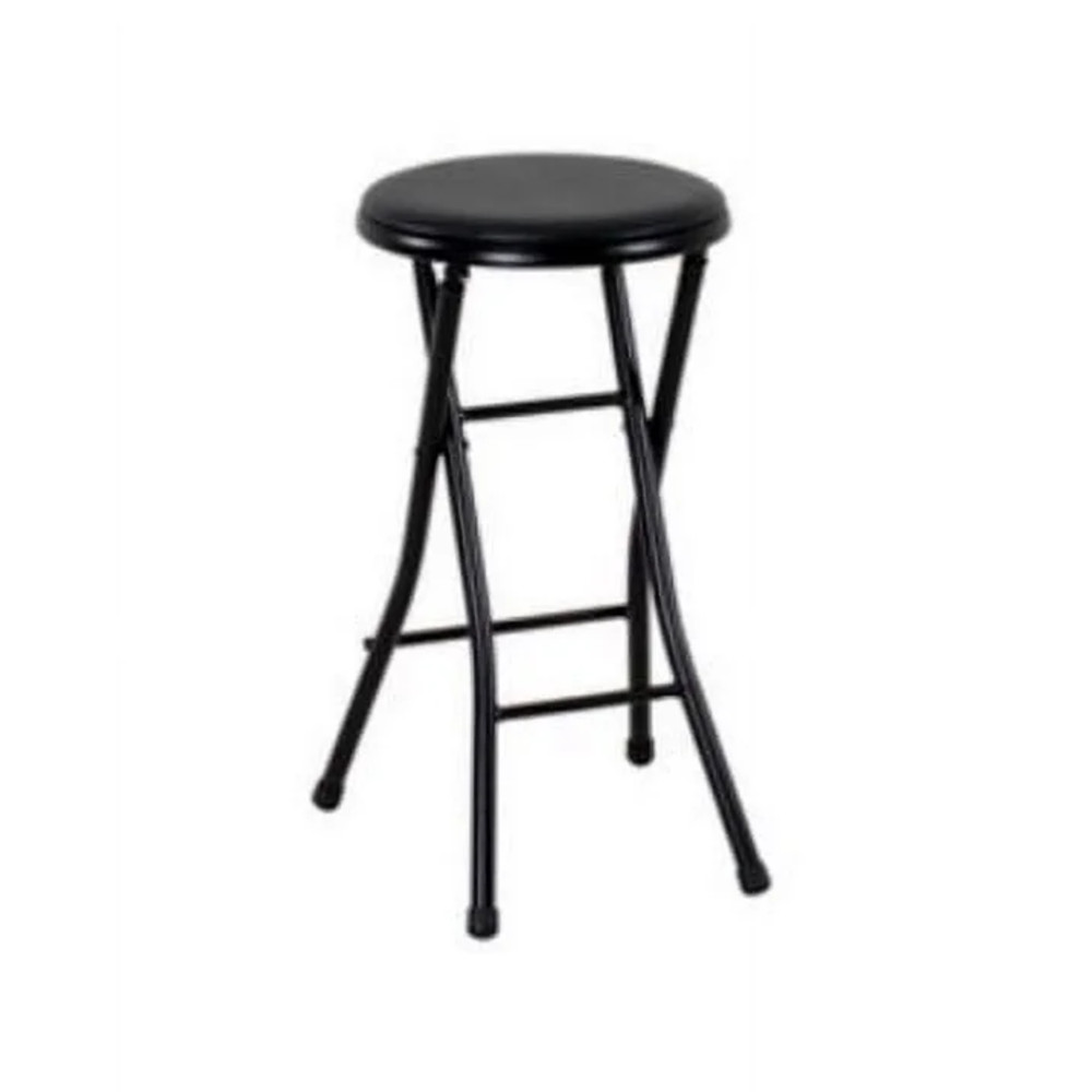2 Pack Folding Metal Stool, Black, Multi-purpose Seating, Durable and Sturdy