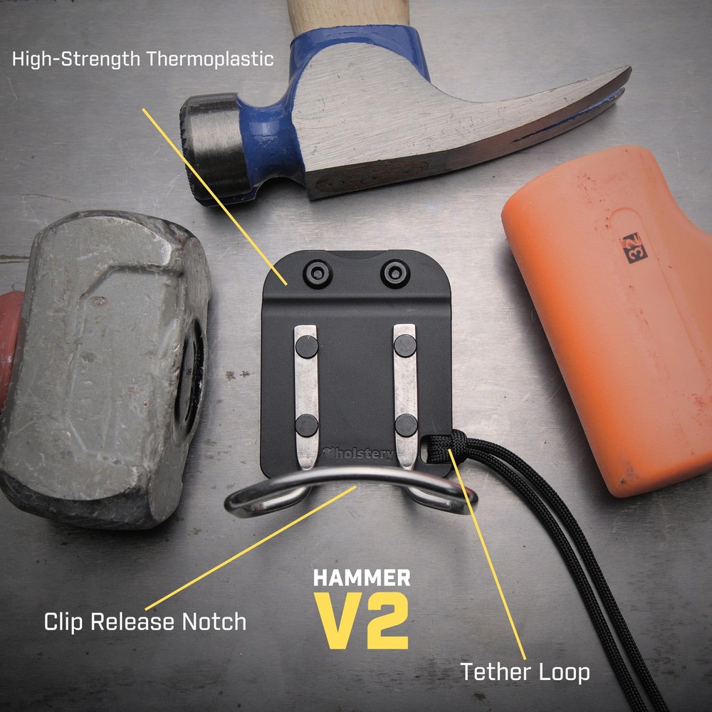 Hammer Holder Loop Clip-On Tool Belt Holster for Hammers Hatchets Mallets