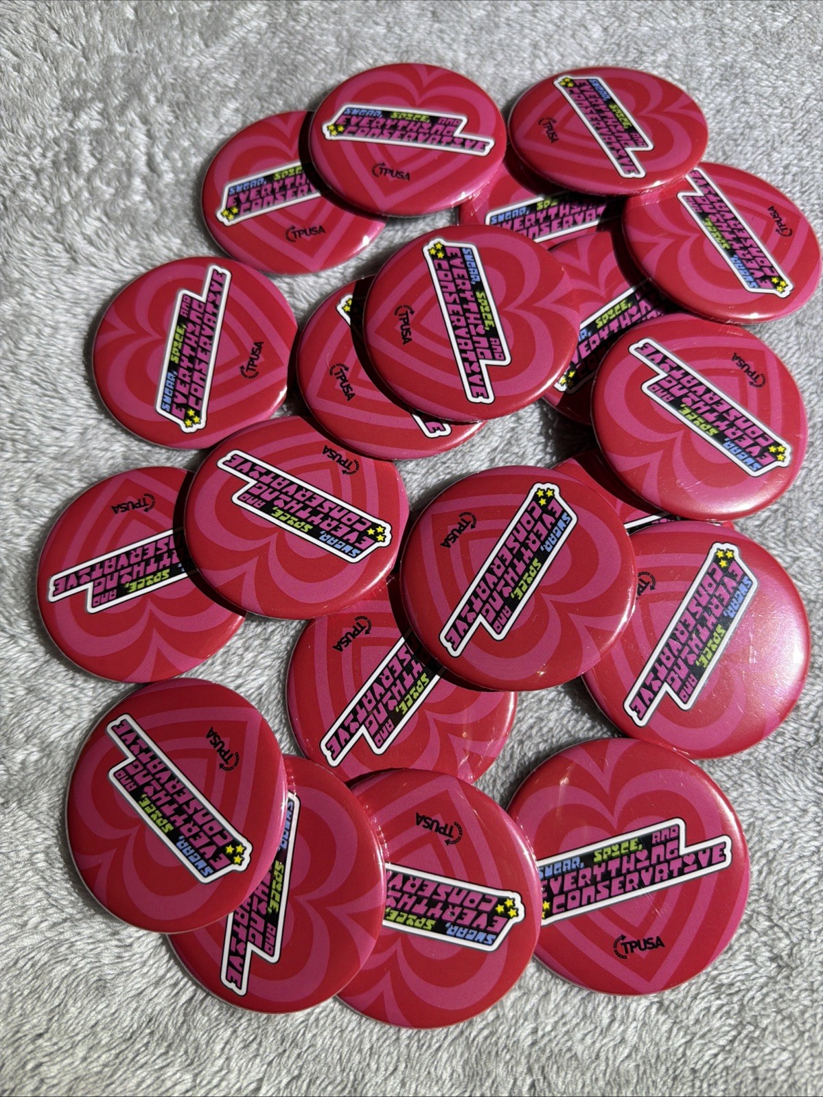 SUGAR ,SPICE and EVERYTHING CONSERVATIVE Button TPUSA Turning Point USA