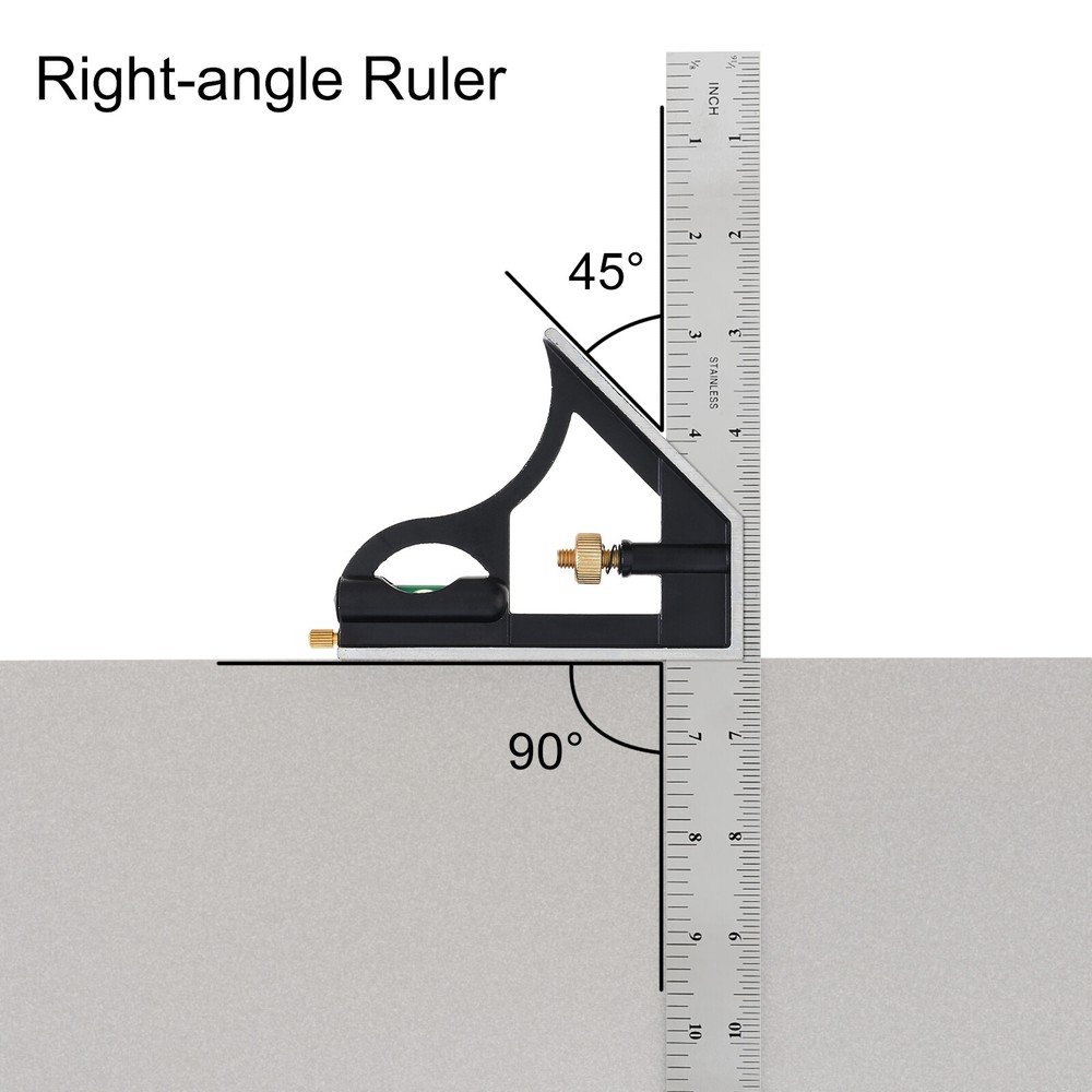 12 Inch Adjustable Sliding 90 Degree Angle Ruler Multi-Function Combination