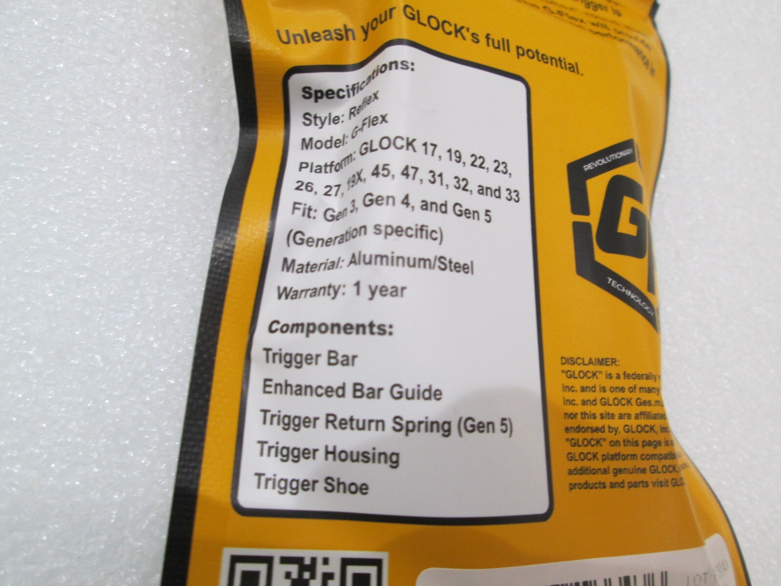 G-Flex (fits Gen 3 Glock only) Reflex Trigger 17 19 22 23 26 27 19X 45 47 31