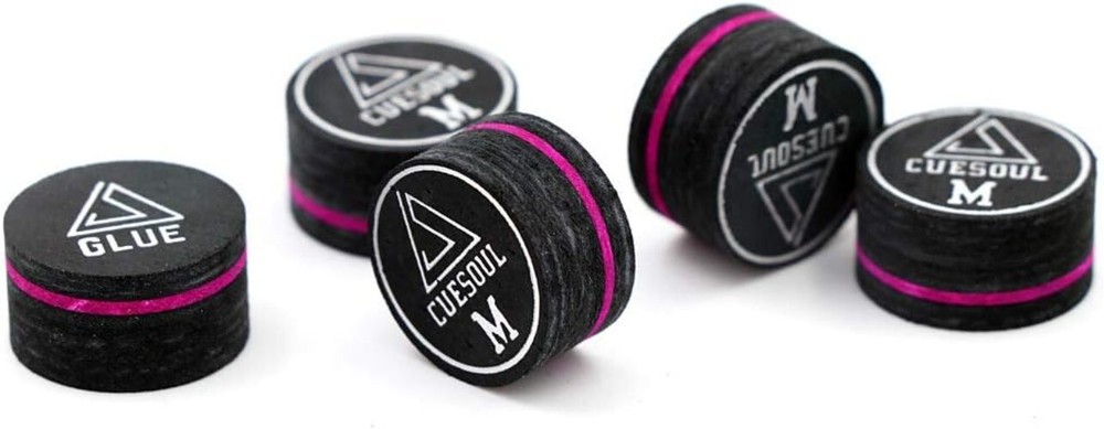 Versatile Medium Hardness Glue-On Cue Tips for Enhanced Billiard Performance