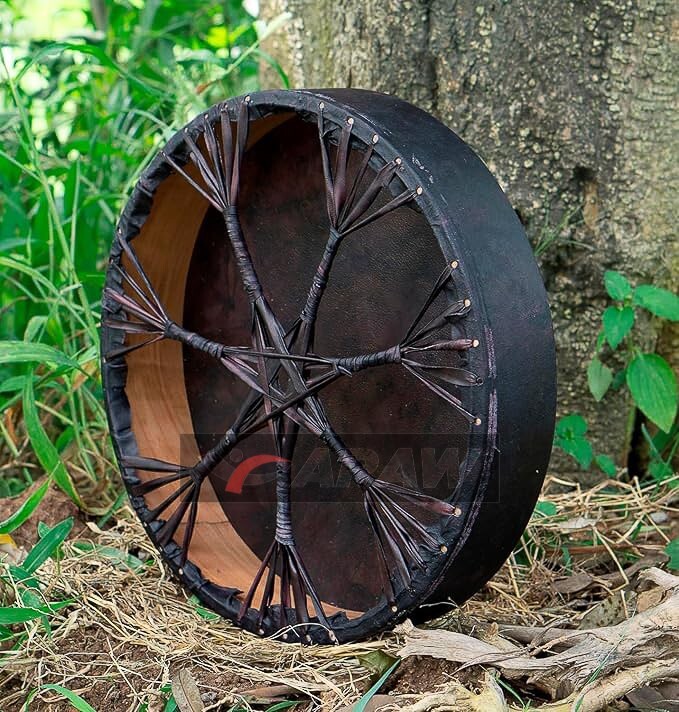 Native American Shamanic Drum, Buffalo Hide Handmade Drum