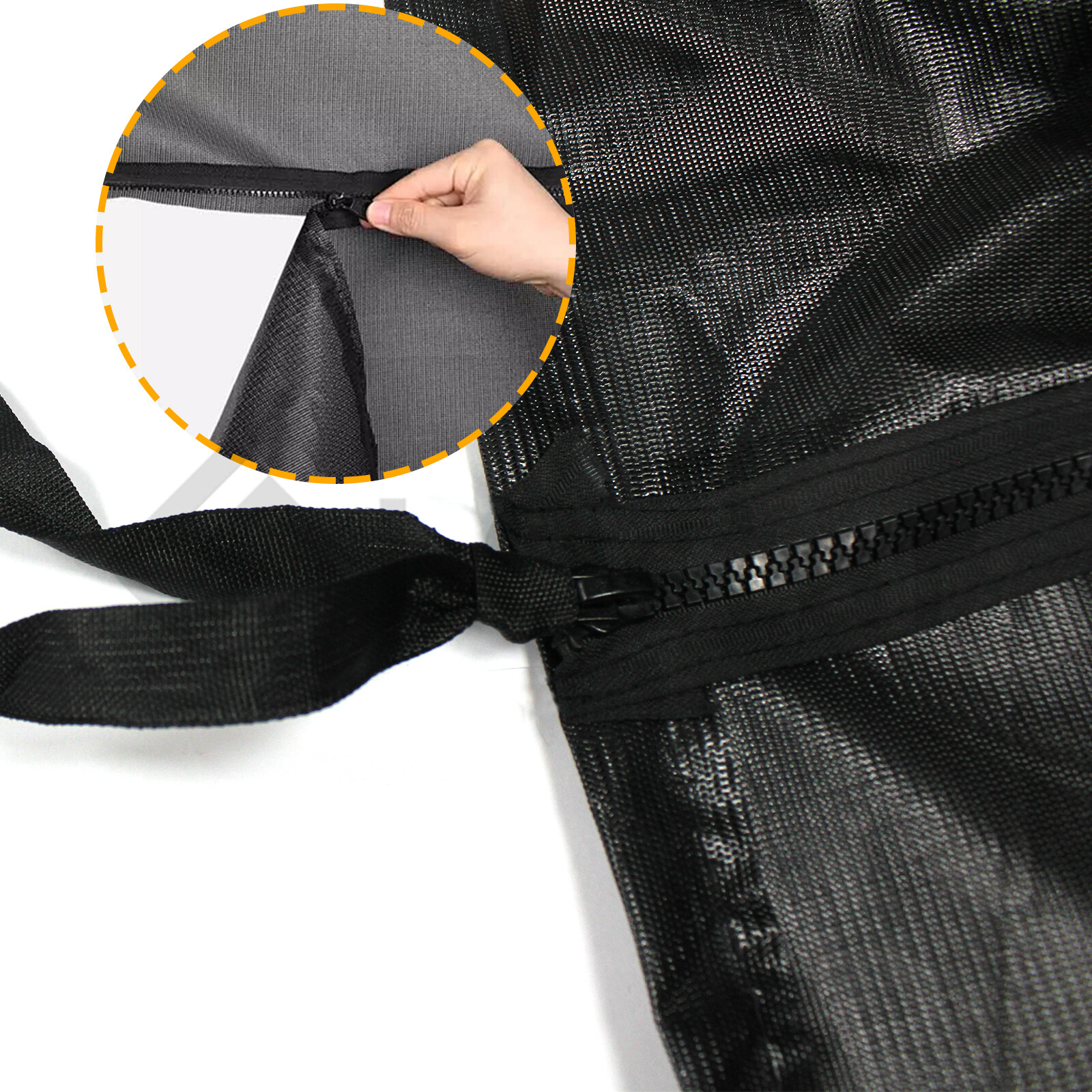 RV Awning Sun Shade Screen - Black Mesh Sunshade UV Block (11'-19') x 9'