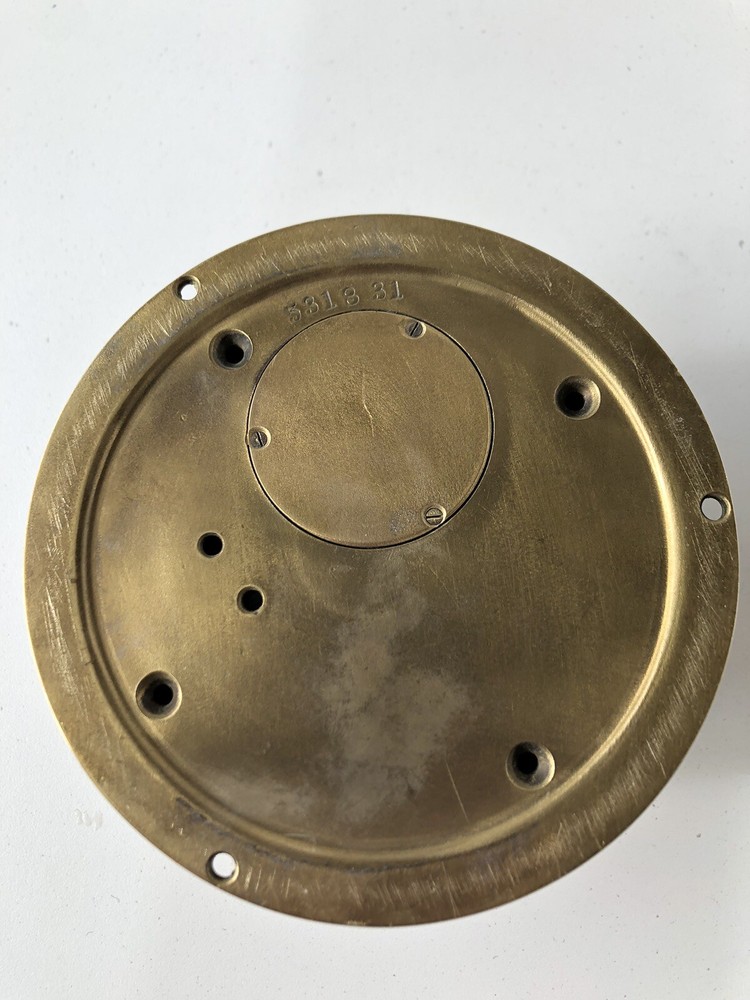 Vintage Solid Brass Marine Bulkhead Casing Clock