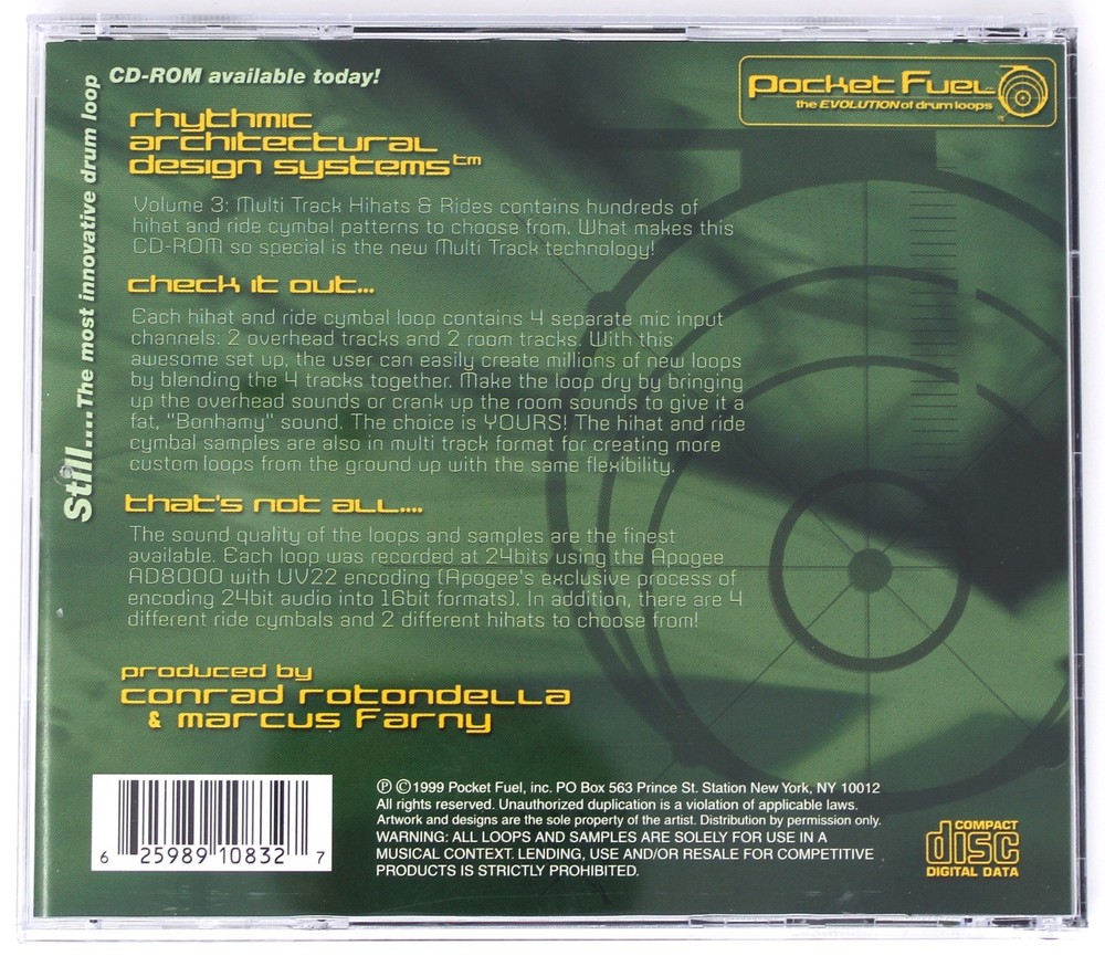 Pocket Fuel Rythmic Architectural Design Systems Vol 3 Sound Library/Sampling CD