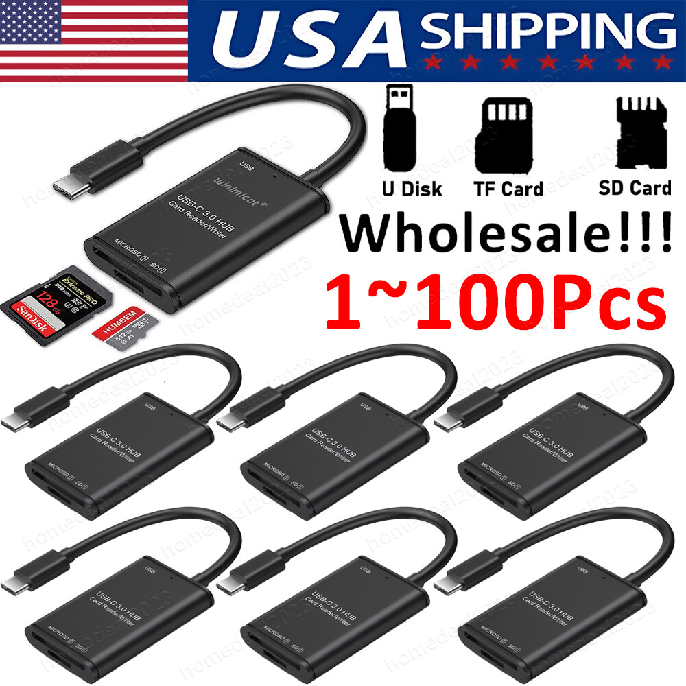 Lot USB C to SD Card Reader Writer OTG Adapter USB 3.0 Micro Memory Card Reader