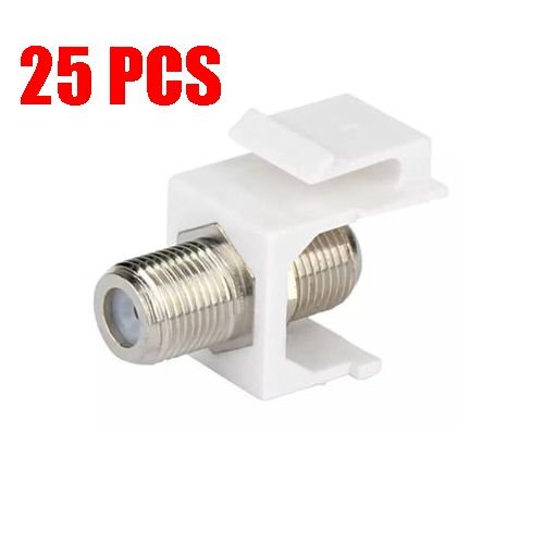 25x F-type Keystone Insert Female Module Feedthrough Jack Coax Cable Connector