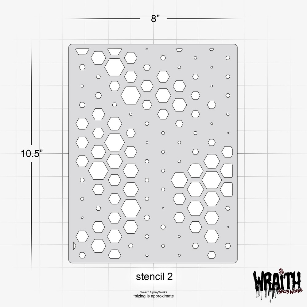 Hex Camo Set #1 - Reusable Airbrush Stencil Template