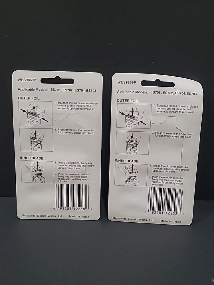 PANASONIC Replacement foil & Inner Blade -WES9869P NEW (2 Pack)