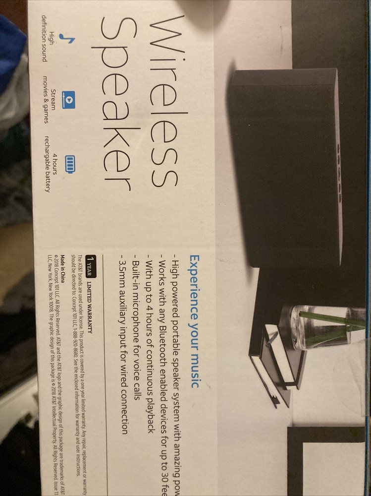At&T Bts200-Blk Wireless Bluetooth Speaker CETBTS200BLK