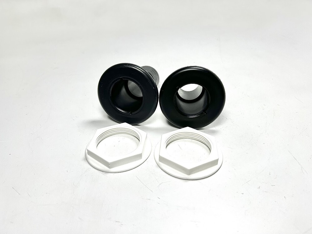 TH Marine TH-1500-DP, Thru Hull, 1 1/2in, Black, Plastic, NEW, 2 Pack