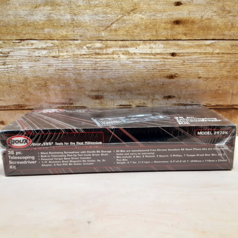 Sioux Force 2000 Model 2972K Telescoping Screwdriver Kit 36 pc. W/ Case Sealed!