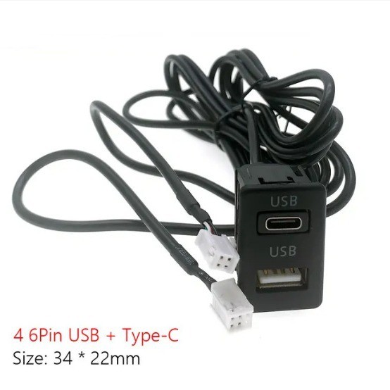 Car Interface Extension Cable Adapter Dual USB Port Socket Outlet Panel 145M