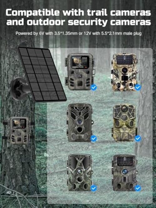Trail Camera Solar Panel, High Solar Conversion Rate for Trail Camera -