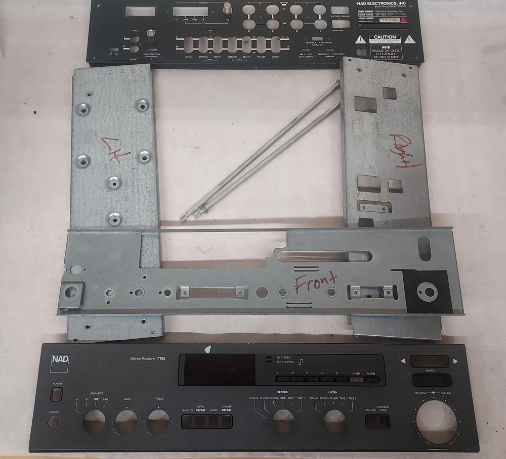 NAD 7155 Stereo Receiver Side, Back, and Front Panels