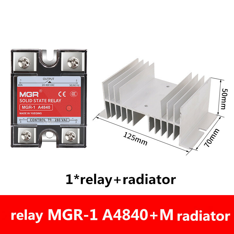MGR-1 A4840 single-phase solid state relay with radiator 40A AC-AC SSR-40AA