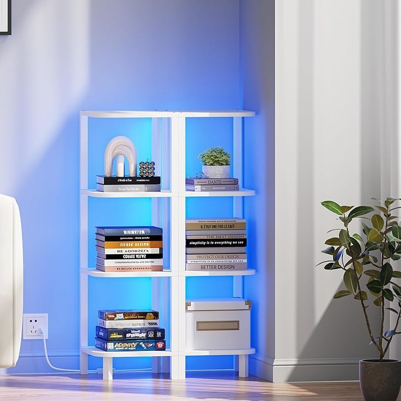 L Shaped Corner Shelf Multi Layer Storage Unit Adjustable Feet Easy Assembly New