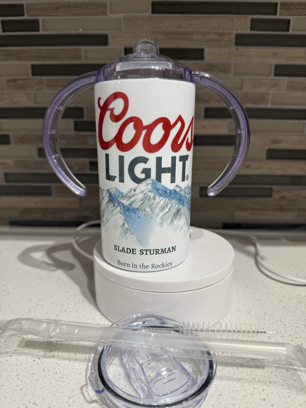Coors Light Kids Sippy Cup – 12oz Stainless Steel – Funny & Functional!