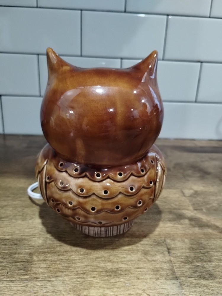 Vintage Ceramic Owl Night Light Table Lamp
