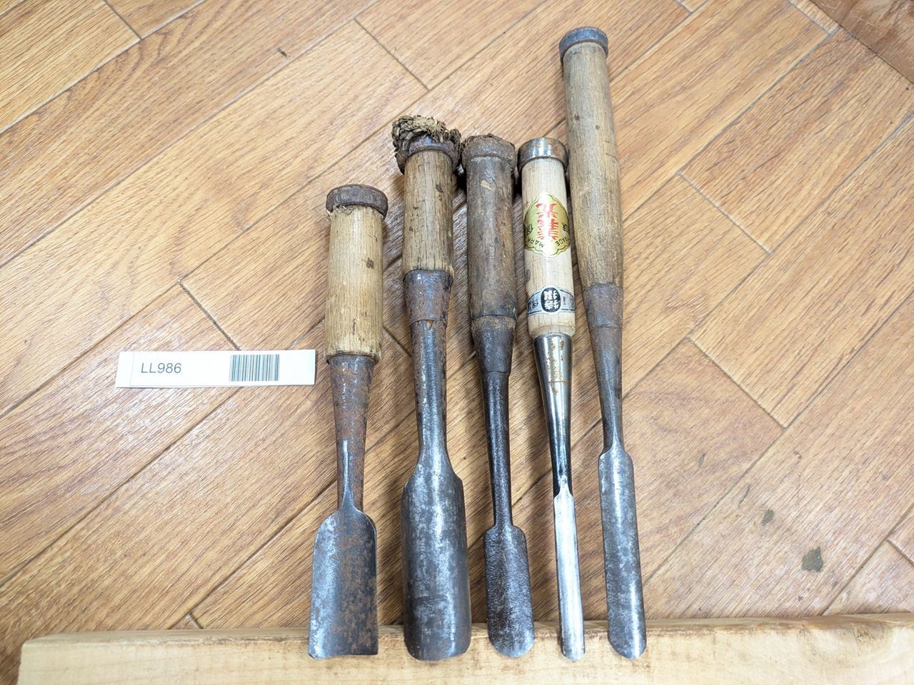 Japanese vintage chisel tataki Nomi Japan Signed Old 25.28.18.9.14mm LL986