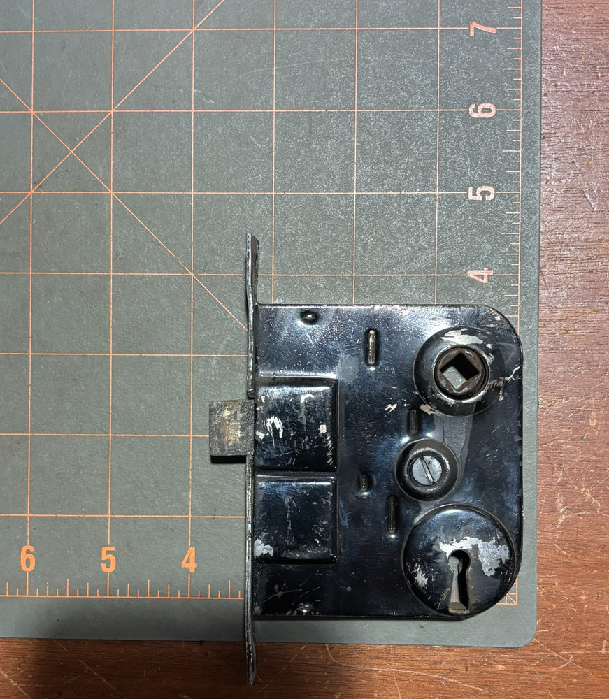 Vintage door mortise lock NO KEY. With Door knobs