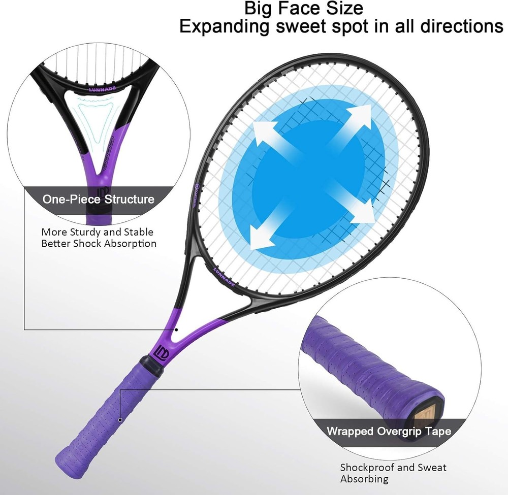 Carbon Fiber Racket - Lightweight, Beginner to Intermediate
